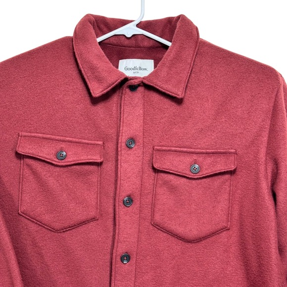 Goodfellow & Co Other - Goodfellow & Co Mens Maroon Fleece Shacket Button Up Jacket Medium NEW